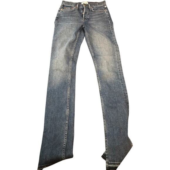 Cotton Citizen Skinny Button Fly Jeans, Split Hem, Medium Wash, Women's Size 24 - Picture 1 of 6